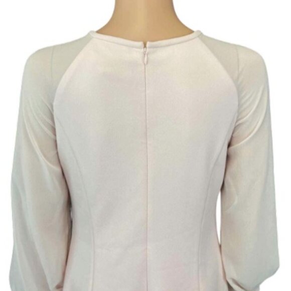 Calvin Klein long sheer sleeve shift dress light baby pink women's size 8 - Picture 3 of 7